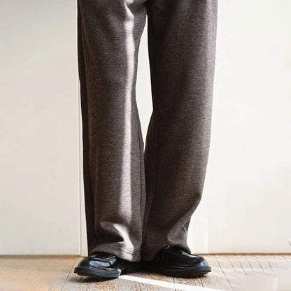 100% Merino Wool Men's Wide Leg Trousers Warm Soft Solid Color Auutumn Winter Casual Fashion Versatile Thickened Pant Men's Pant