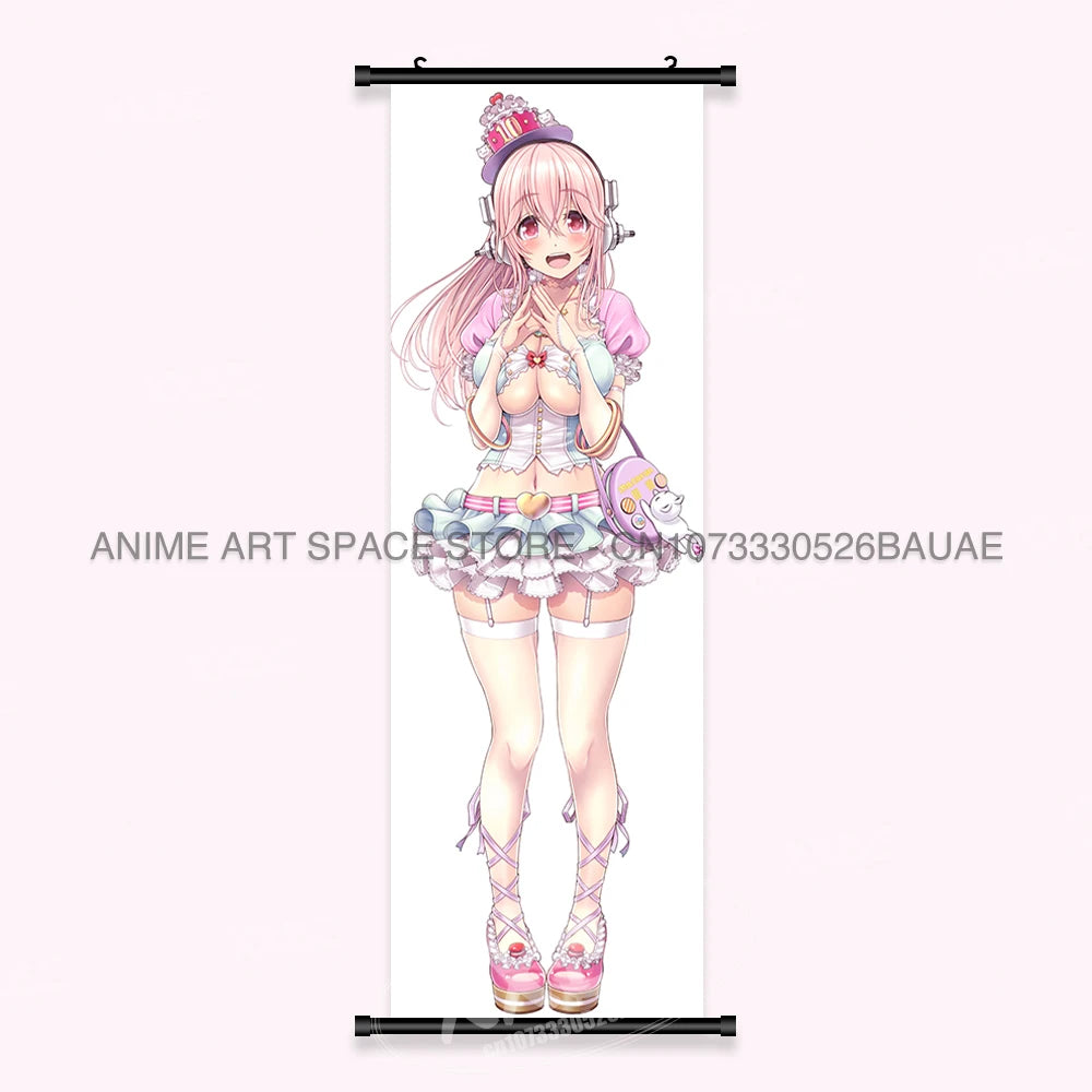 Video game Wall Artwork Canvas Scrolls Picture Anime Movie Role Poster Hanging Painting Print Home Decoration For SUPER SONICO