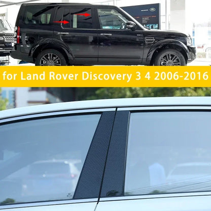 New Hot 6PCS Gloss Black  Polished Pillar Posts For Land Rover Discovery 3 4 2006-2016 Window Trim Cover BC Column Sticker