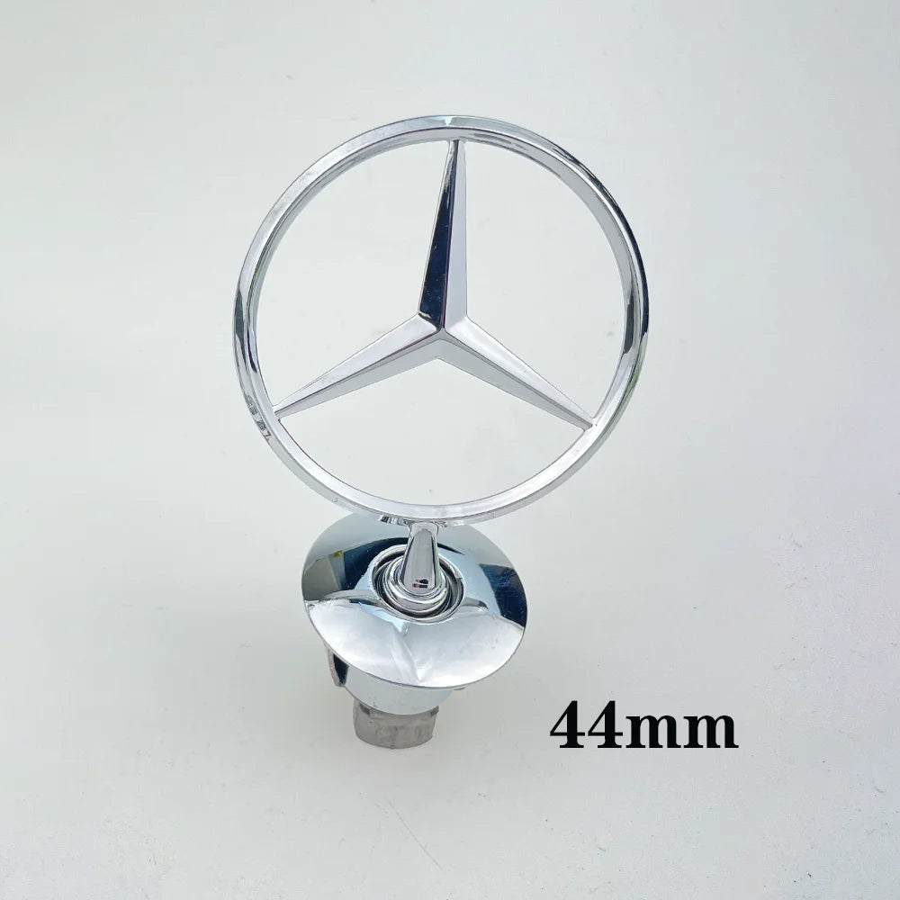 1pcs Accessories 44mm 3D Metal Star Bonnet Hood Logo Emblem Badge for Mercedes Benz AMG W202 W203 W204 W208 W210 W220 W221