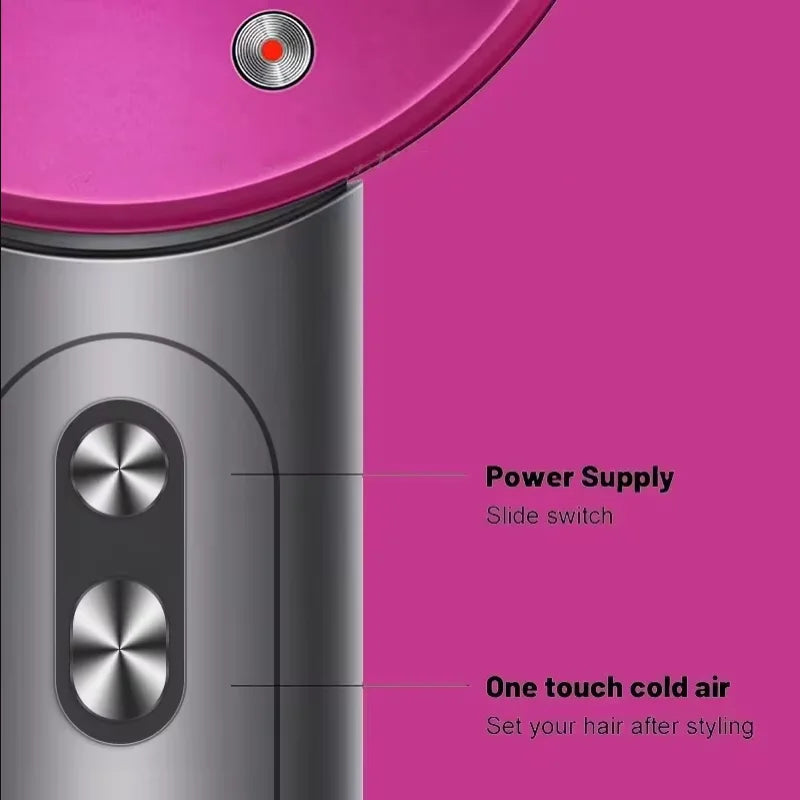 High-speed hair dryer - A negative ion hair care product suitable for home use, featuring powerful airflow and bladeless design