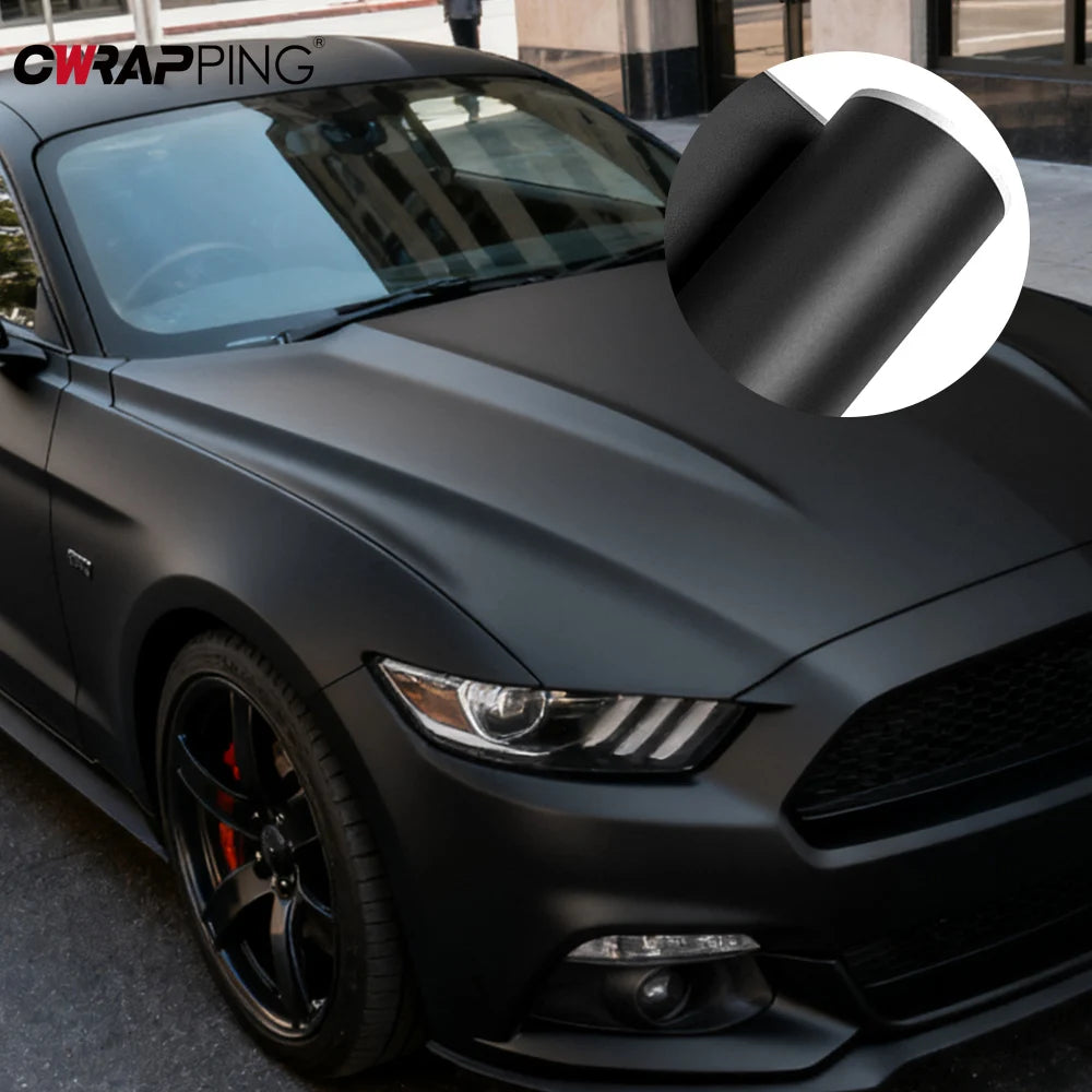 Matte Black Vinyl Wrap 1.5Mx3M/6M Car Film Covering Roof Hood Protection Film Foil Matte Black Car Sticker Vinyl for Motorcycle