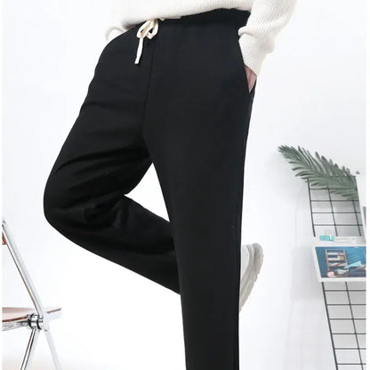 Tall Men 118CM Sports Sweatpants Winter Fleece Extra Long Straight Loose Ultralong Warm Pants Black Male Sweat Track Trousers