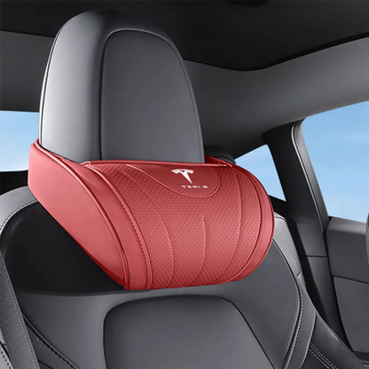 High-end Leather Car Seat Headrest Memory Foam Comfort Neck Pillow For Tesla SpaceX Model 3 Y S X Y-Eur Highland Roadster Bonina