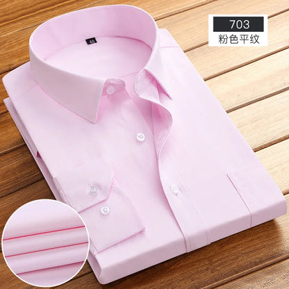 Men's Striped Long Sleeve Shirts 2026 Autumn Anti-wrinkle Business Shirt Fashion Casual Comfortable Breathe Slim Fit Shirts