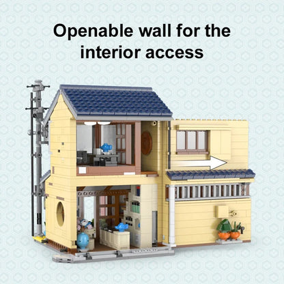 With Packaging BOX LED City Japanese Tea Shop House Architecture Building Blocks Friends Shop Figures Bricks Toys for Kid Gifts