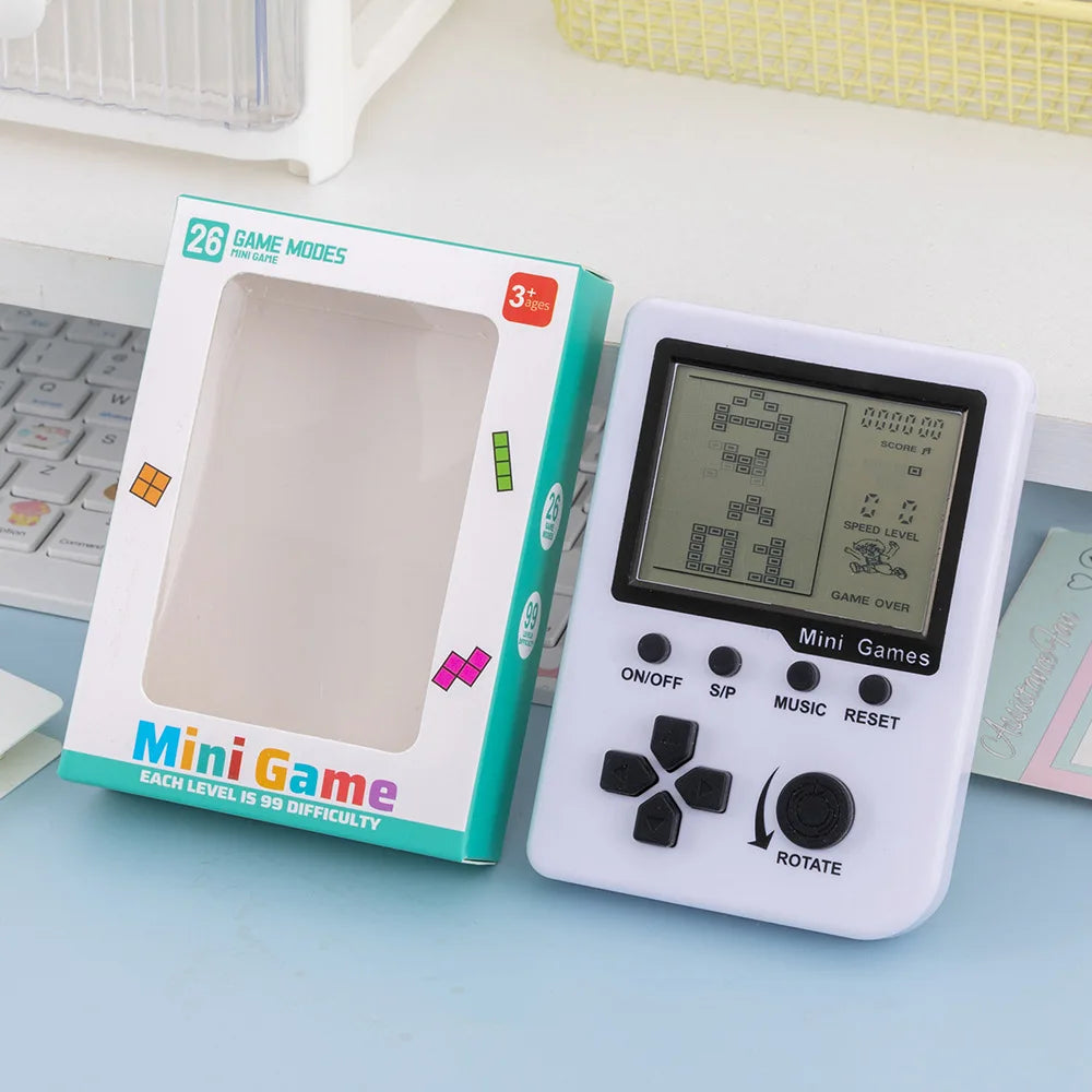 Retro Pocket Handheld Game Console Keychain Classic Tetris Electronic Game Player 26 Kinds Games Mini Kids Toy Birthday Present