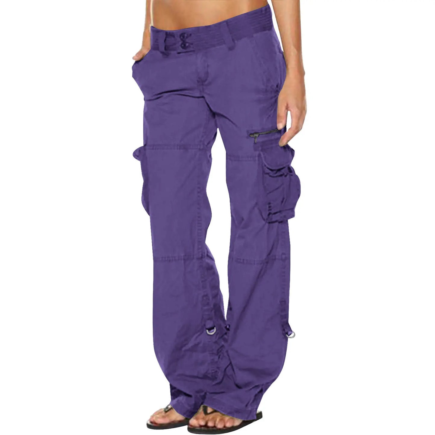 High Waist Straight Leg Cargo Pants Women Baggy Trousers Casual Comfortable Ladies Fashion Autumn Collection Natural Waist