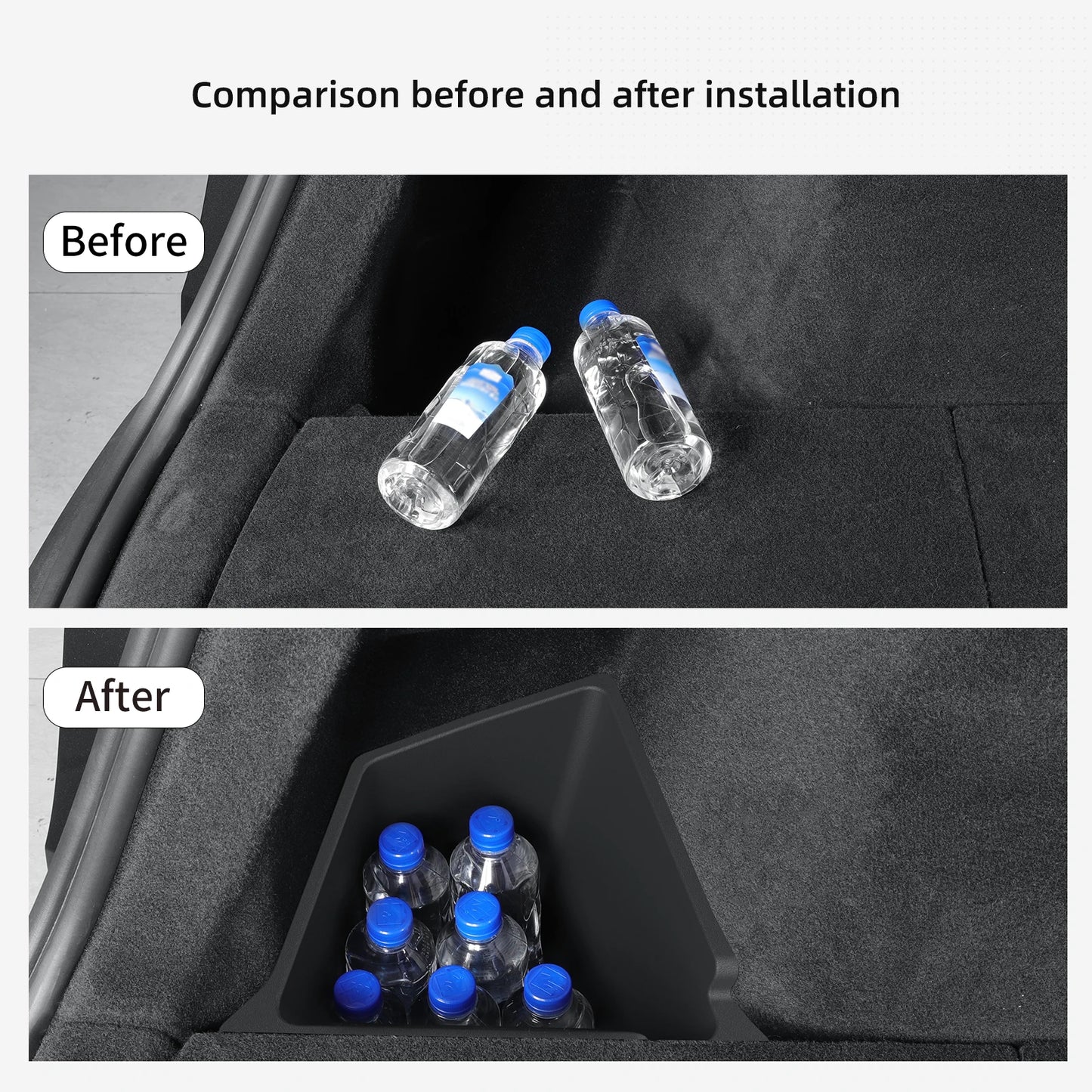 LUCKEASY Berlin Version for Tesla Model Y Juniper 2025 2026 Rear Trunk Storage Box Organizing Tidying Car Case Accessories TPE