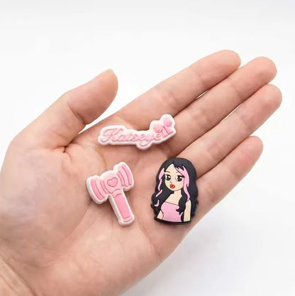 16-100pcs Katseye Musical Shoe Charms Cartoon Shoes Accessories Decoration Buckle Fit Slides Clog Sandal Wristbands