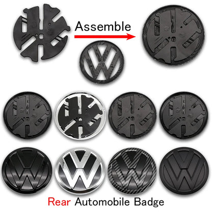 1Pc For Volkswagen Polo Car Emblem Logo With VW Polo 2014 2015 2016 2017 2018 Car Logo 122mm Front Bonnet Hood 110mm Rear Trunk