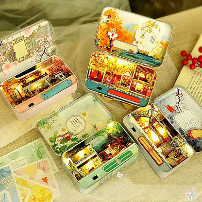 DIY 3D Doll House Handmade Funny Box Theatre Miniature Box Cute Dollhouses Assemble Kids Gift Toys