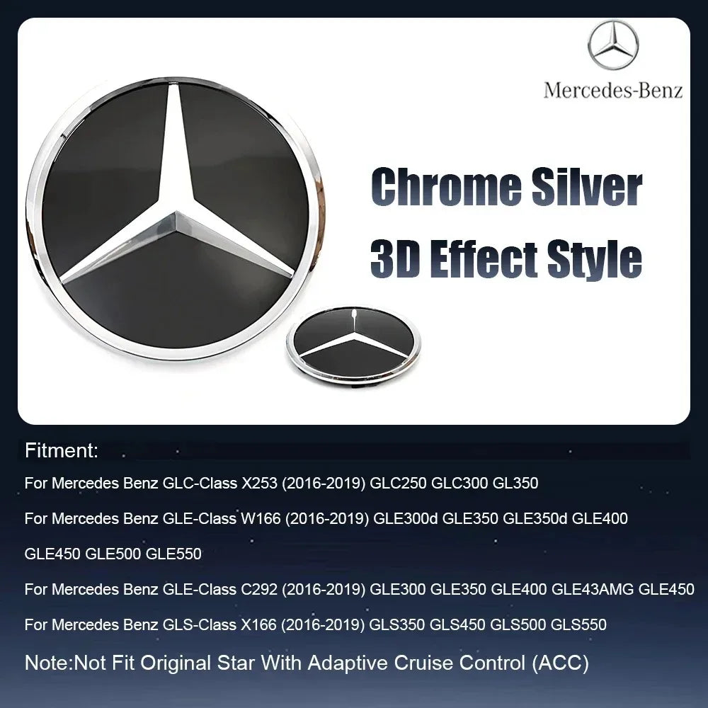 Front Grille LED Star Emblem Light Badge For Mercedes Benz GLC GLE GLS-Class 2016-2019