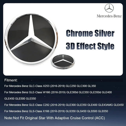 Front Grille LED Star Emblem Light Badge For Mercedes Benz GLC GLE GLS-Class 2016-2019