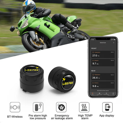 Tire Pressure Sensor Monitor System Motorcycle TPMS External Sensors Android/IOS General Bluetooth-Compatible 4.0 5.0