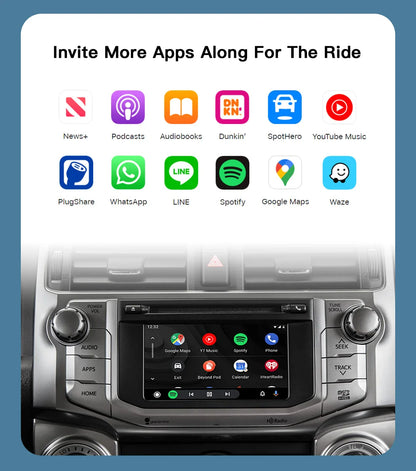 CARABC For TOYOTA CHR RAV4 Highlander Tundra Sienna Prius Yaris Camry Wireless Carplay Android Auto GPS Navigation