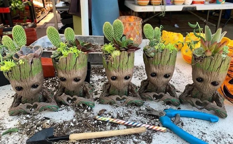 Groot Flower Home Decoration Vases Multifunction Groot Flower Pot Ornaments Arrangement Action Character Figurine Pen Holder