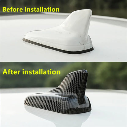 Carbon Fiber Car Antenna Roof Decoration Shark Fin Signal Antenna for Audi A3 A4L A5 A6L Q3 Q5 Q7 Q5L 2017-2022 Car Accessories