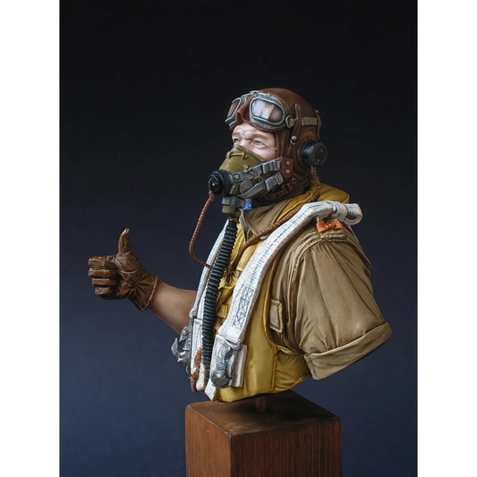 1/10 scale resin unpainted model kit, bust of a British Royal Air Force pilot, unassembled and unpainted GK