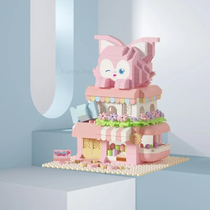 Cartoon Anime Hello Kitty Panda Refrigerator Magnet Blocks Kuromi My Melody Cinnamoroll Building Blocks Toy Kids Birthday Gift