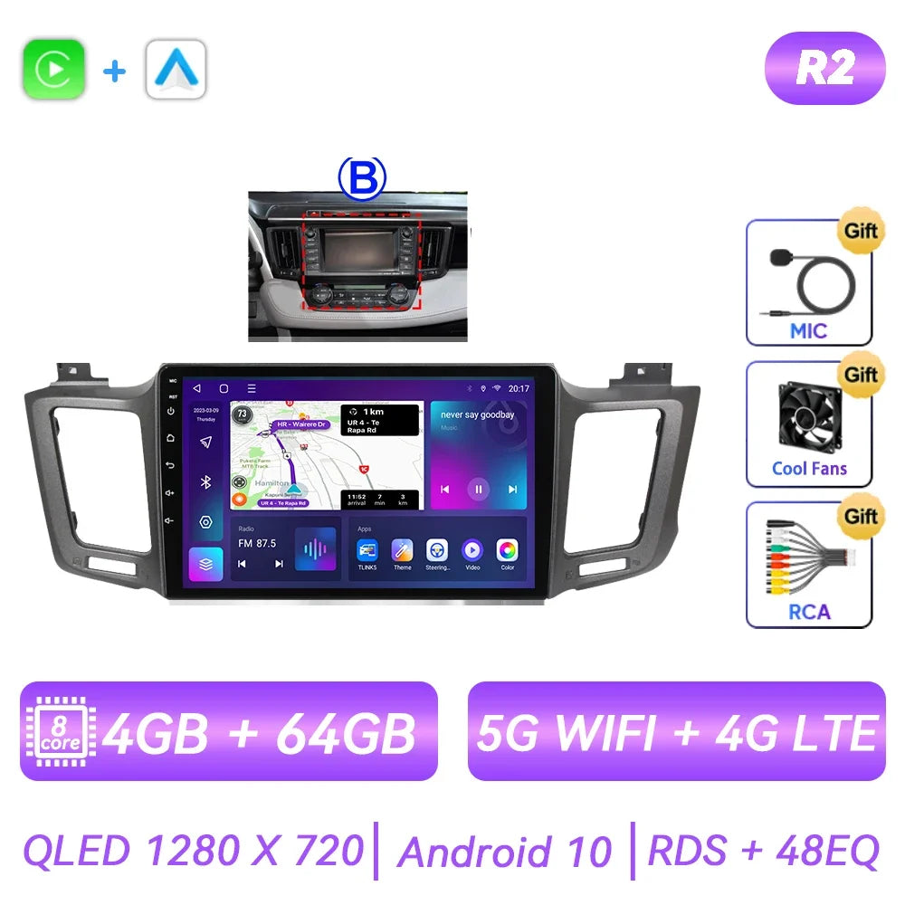 For Toyota RAV4 Rav 4 XA40 2012 - 2018 Car Radio Android Multimidia Player Navigation GPS Carplay Auto Stereo Intelligent System