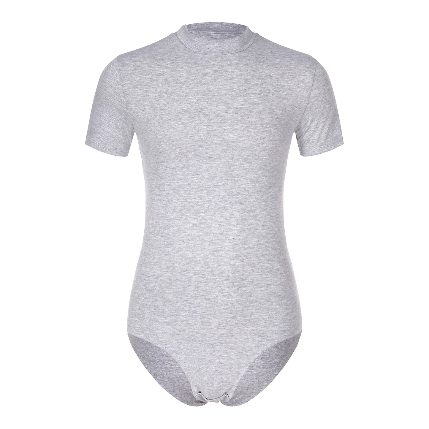 Men Casual Solid Color Skinny Romper Stretchy Undershirt Bodysuit Leotard for Shapewear Athletic Jumpsuit Swimwear Wetsuit