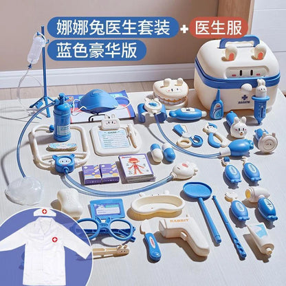 Kids Doctor Play Set Medical Kit Toys Educational Role Play Gift with Stethoscope Syringe Dentist Tools for Boys & Girls
