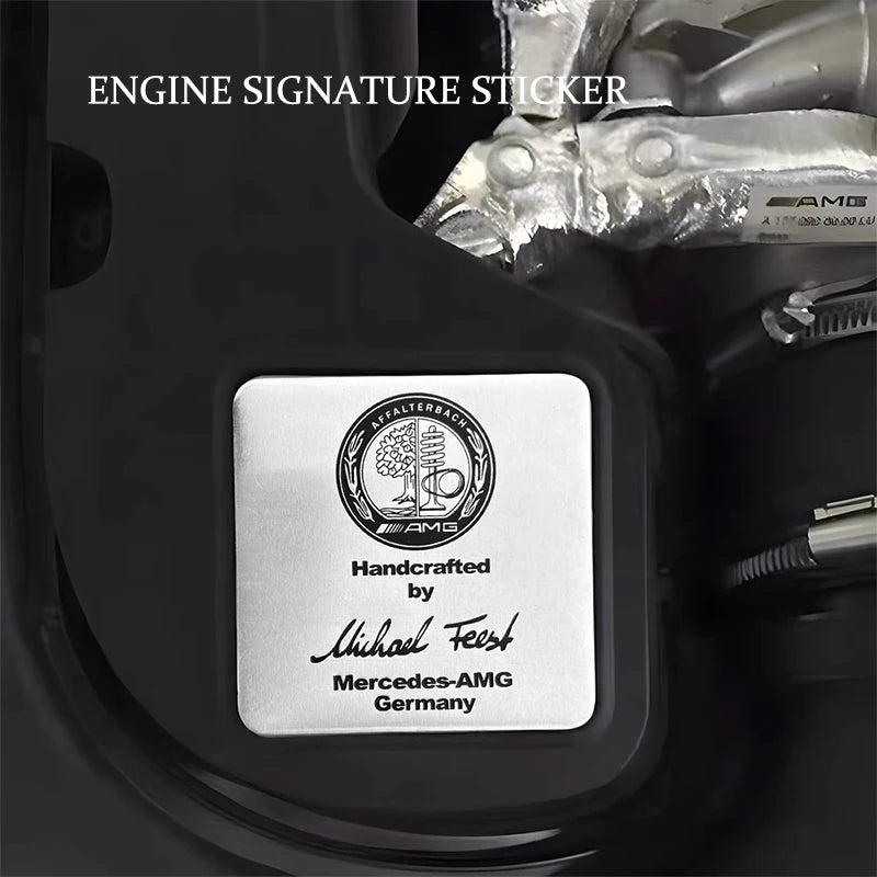 Car Modification Engine AMG Apple Tree Nameplate Engine Signature Sticker For Mercedes Benz AMG W223 W213 W206 W464 W247 W167