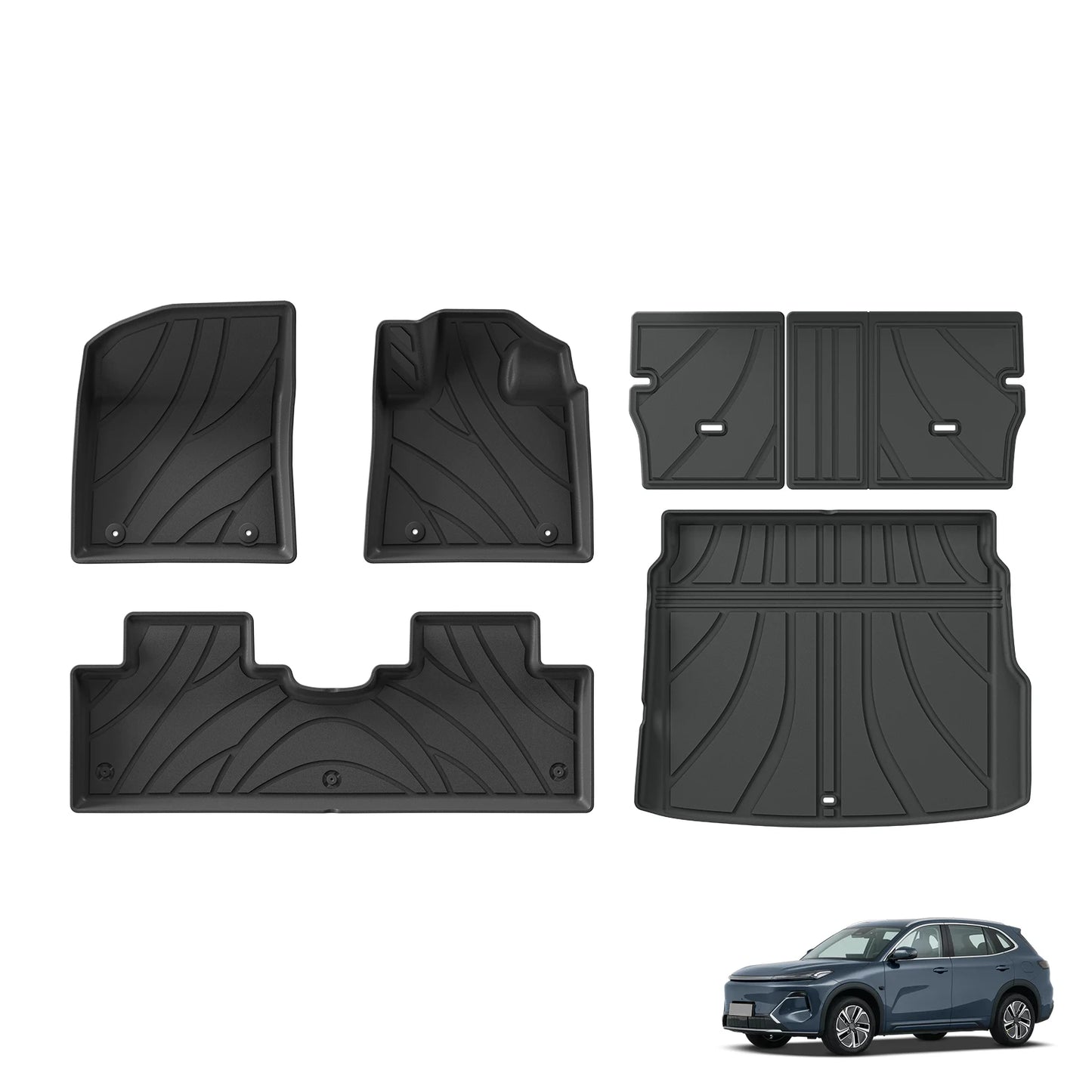 Right Drive for Geely Starray EM-i 2025 2026 Car Floor Mats Cargo Liner Trunk Pad TPE 3D Foot Mat All Weather BLACK
