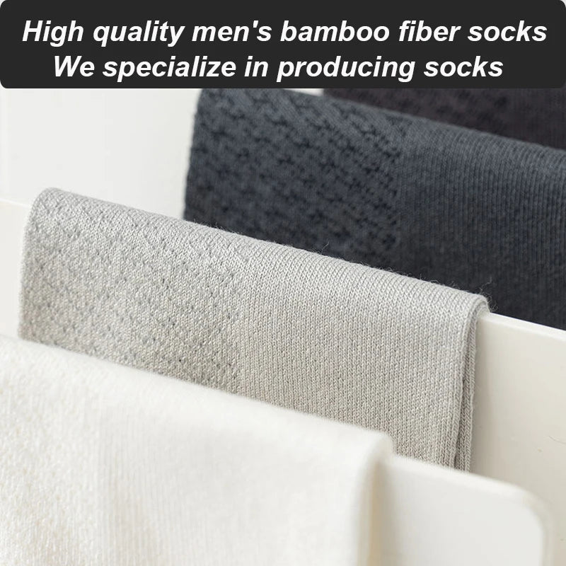 12Pairs Bamboo Fiber Socks Men Casual Business Mesh Breatheable Anti-Bacterial Comfortable High Quality Sock Male Size EU38-45