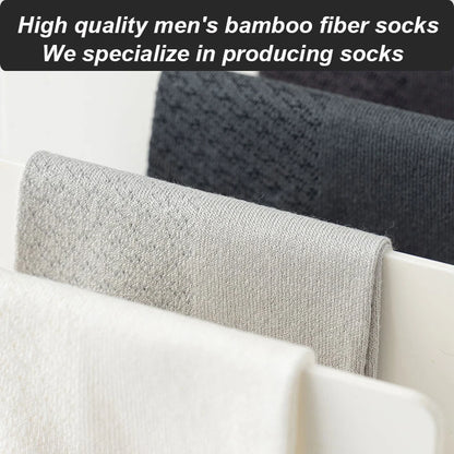 12Pairs Bamboo Fiber Socks Men Casual Business Mesh Breatheable Anti-Bacterial Comfortable High Quality Sock Male Size EU38-45
