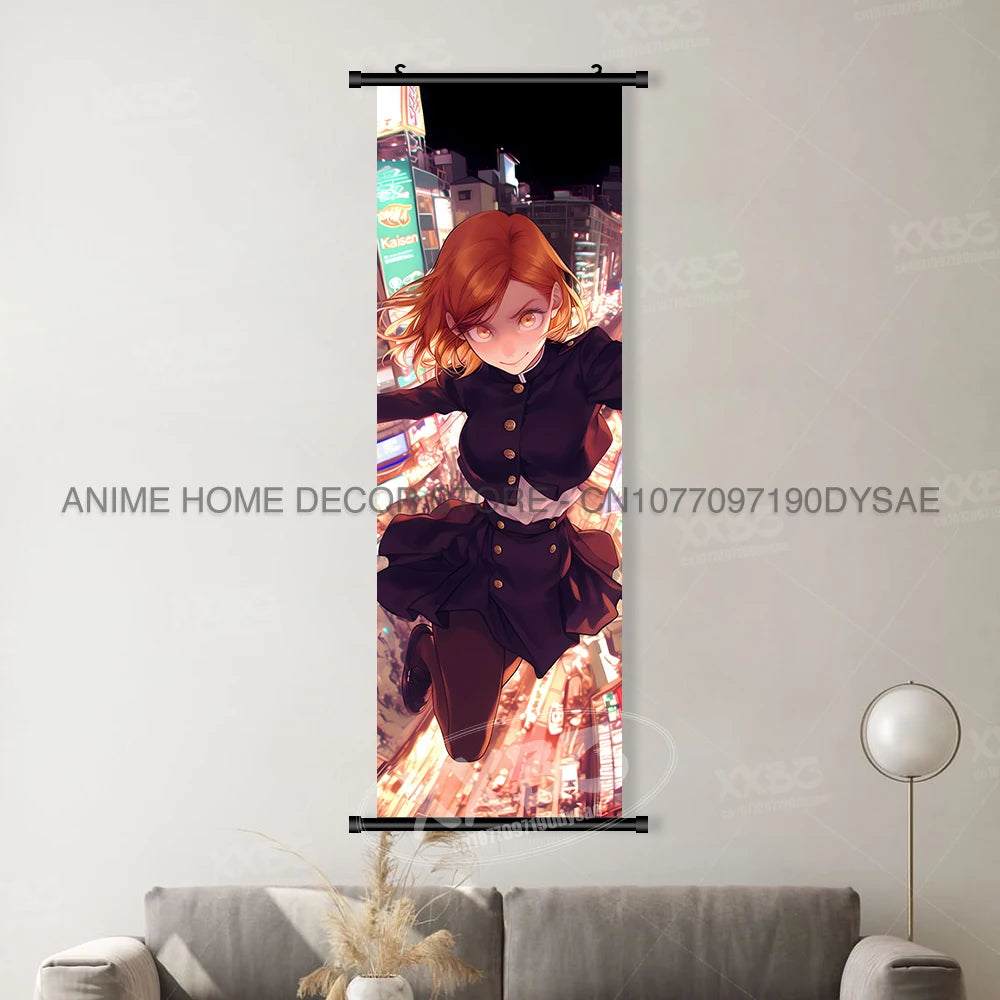 Jujutsu Kaisen Anime Poster Room Canvas Print Hanging Painting Wall Art Megumi Fushiguro Scrolls Picture Home Decoration Mural
