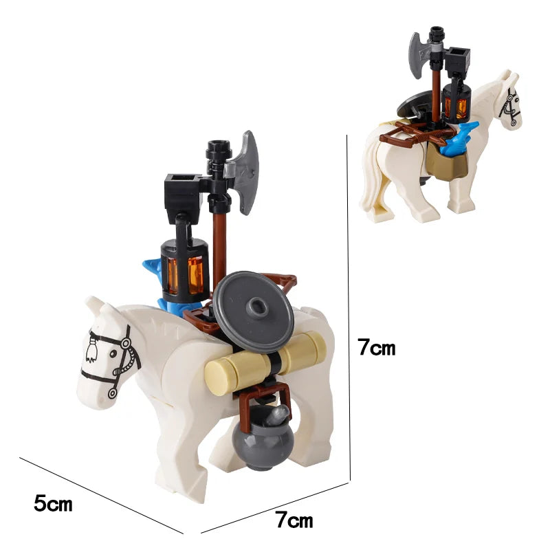 MOC Medieval Military Carriage Carriage Chariot Knight Transport Carriage Weapons Figures Vegetable Wood Bricks Children's Toys