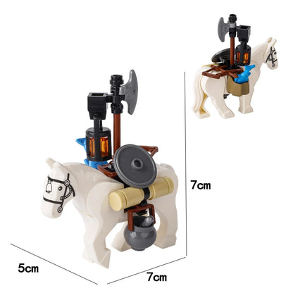 MOC Medieval Military Carriage Carriage Chariot Knight Transport Carriage Weapons Figures Vegetable Wood Bricks Children's Toys
