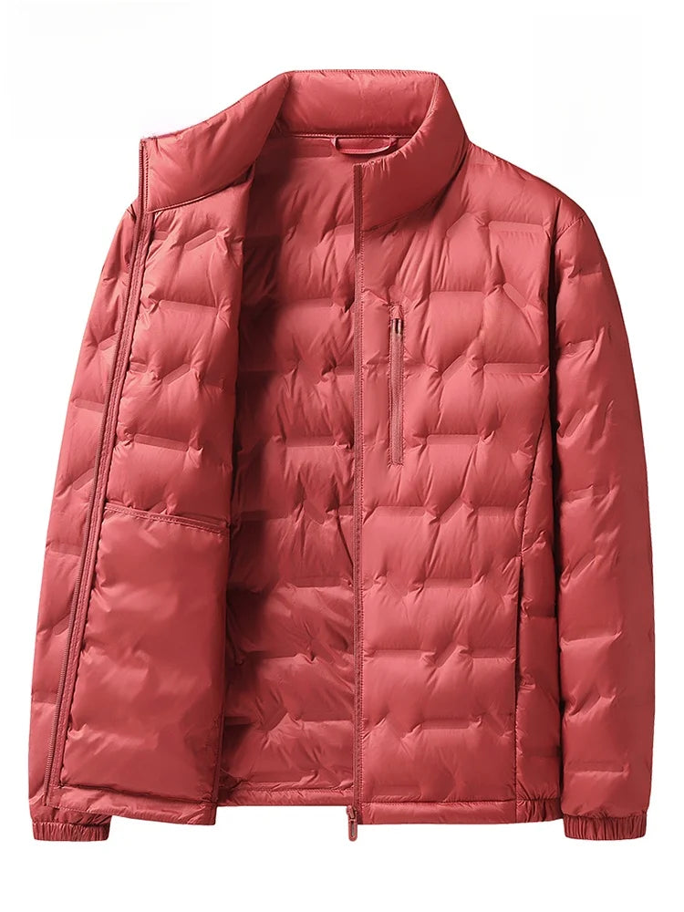 Men's Lightweight down Jacket 90% White Duck down Windproof Stand Collar Youth Versatile Trendy Urban Casual Outdoor Style