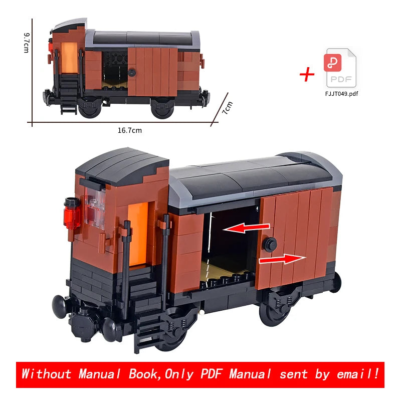 26cm Retro Double-Deck Passenger Train Car Building Blocks Model Green Gray Classic Train Display Toy for Hobbyists