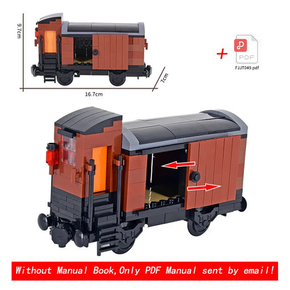 26cm Retro Double-Deck Passenger Train Car Building Blocks Model Green Gray Classic Train Display Toy for Hobbyists