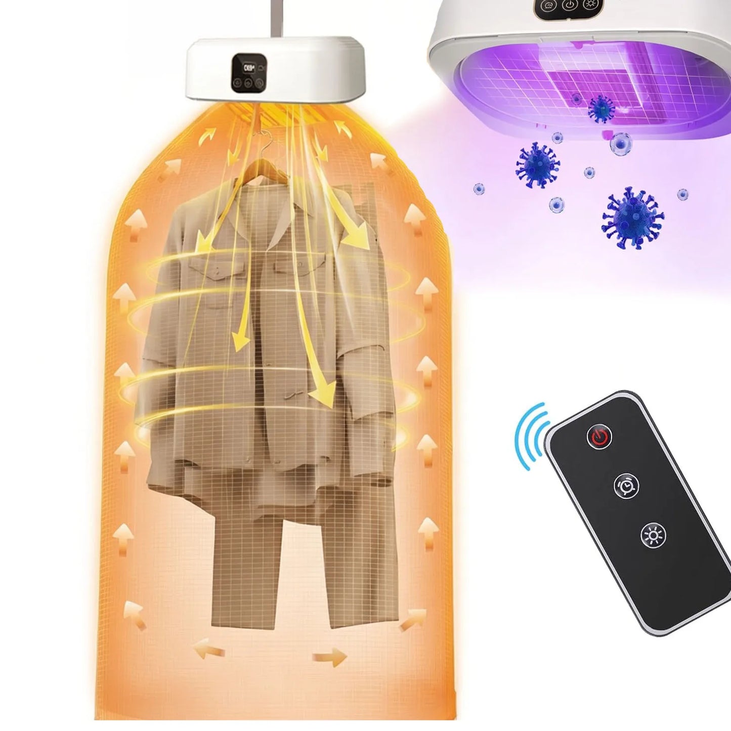 Portable Clothes Dryer Folded Electric Clothing Dryer Multifunctional Intelligent Timed Warm Laundry Dryer with Remote Control