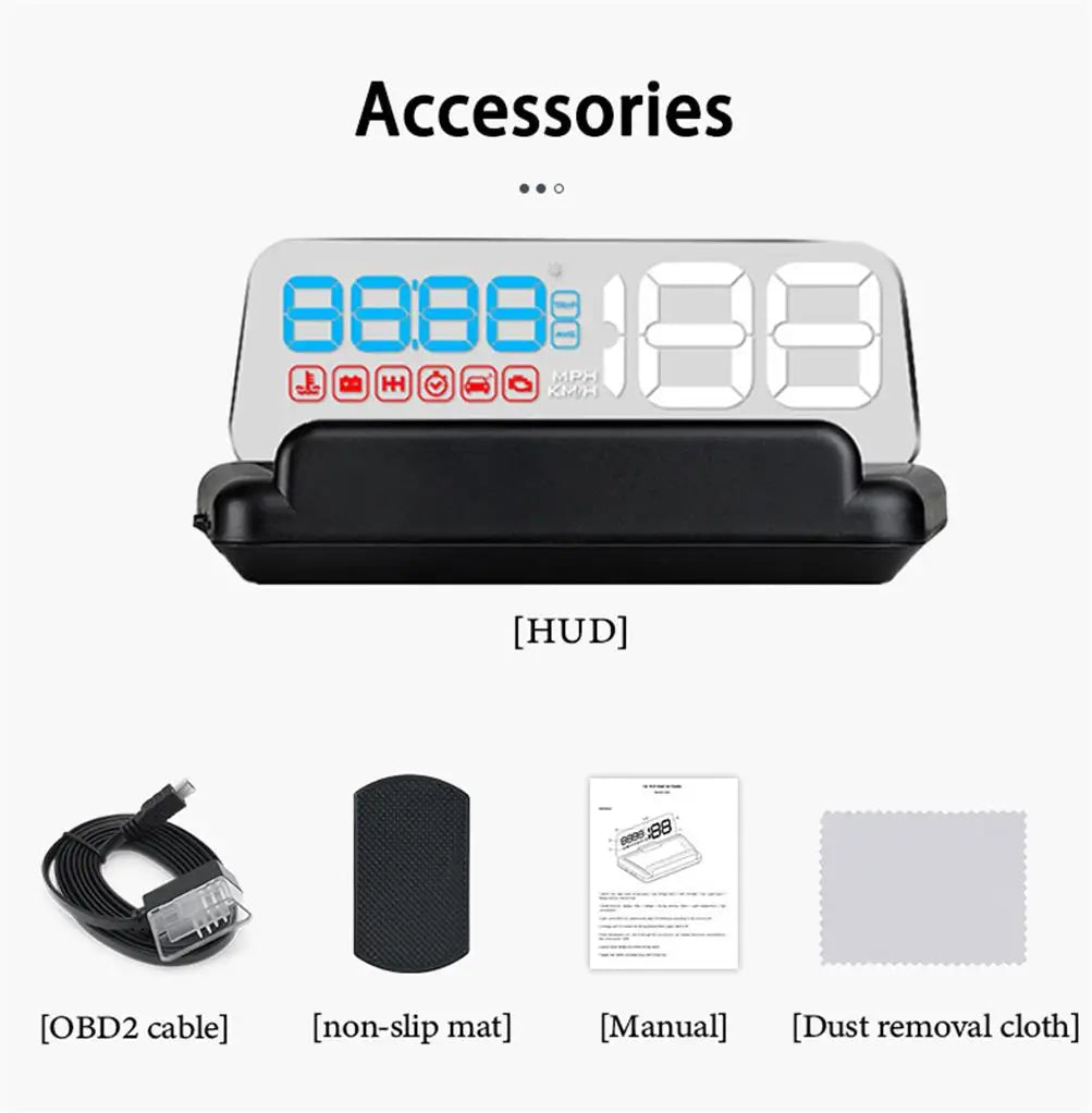 C500 BLUE OBD /T900 GPS HUD Gauge Display Car Head Up Display LCD Car Turbo Gauge Digital Odometer Universal Speed On-board Comp