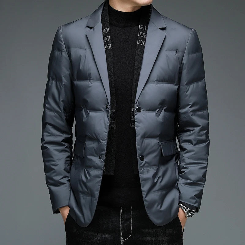 Down Suit Men 2025 New Style Middle-Aged Men's Fashionable Winter Warm and Comfortable Down Jacket Dad Winter Suit Jacket