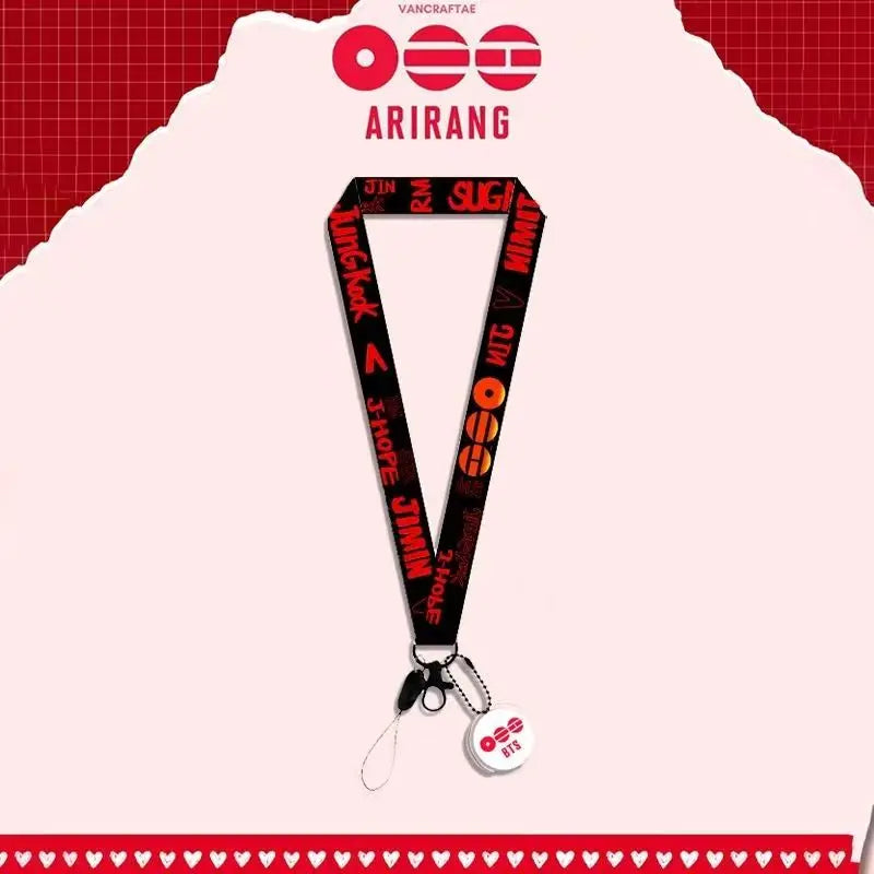RJINHIT ARIRANG Crossbody Lanyard Adjustable Shoulder Strap Kpop Light Stick Card Holder Bead Chain Fan Concert Merch Gifts
