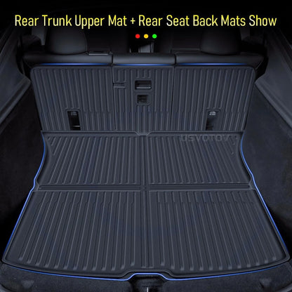 Floor Mats for Tesla Model Y 2025 2026 Juniper All Weather Trunk Mat Kick Pads Cargo Frunk Liners Seatback Protector Accessories