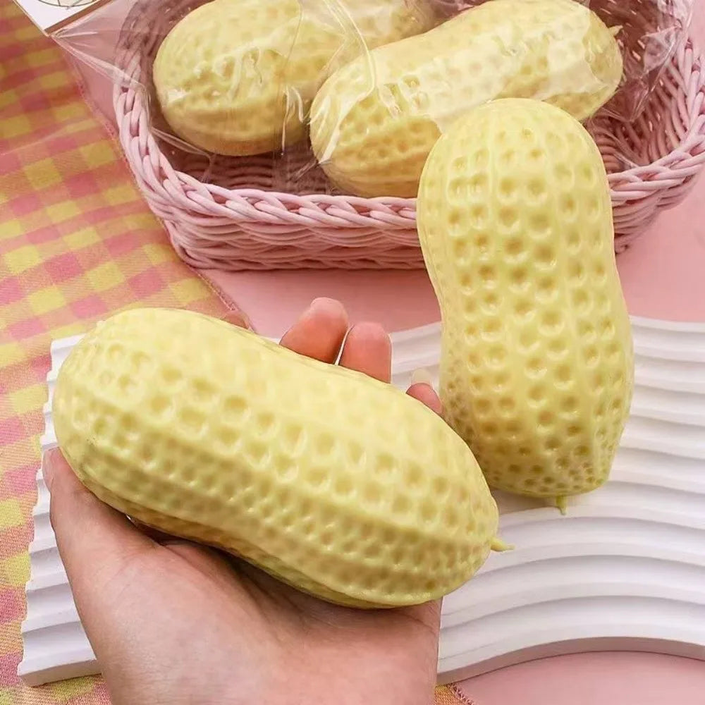 Simulated Peanut Squeeze Fidget Toy Soft Stress Relief Toy Sensory Anti-Stress Toy for Kids Adults Party Gift