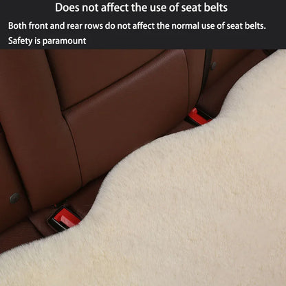 Winter Plush Rabbit Fur Car non-slip Seat Cushion Warmth Thickened Wool One Piece Square Cushion for Main Driver or Co-pilot