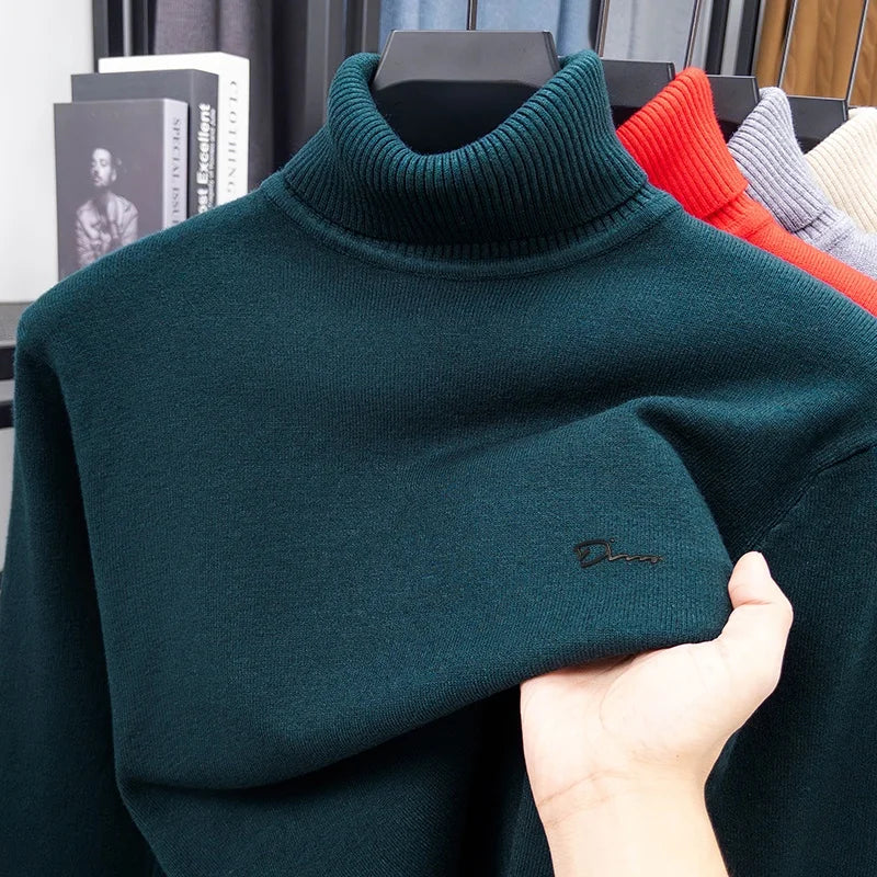 Luxury Brand Man Long-Sleeved Knitwear Letter Embroidery Cool Collar Spring British Style Sweater Business Fashion Mens Clothing