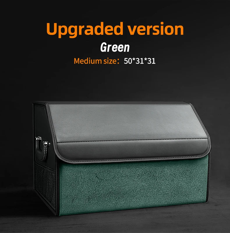 Car Suede Trunk Organizer Large Capacity Leather Foldable Storage Box Portable Multifunctional Tool Organizer Car Accessories