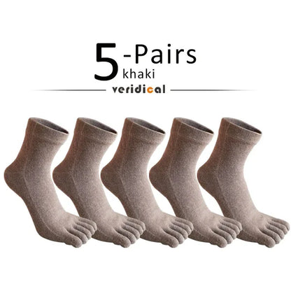 1/5 Pairs Wool Toe Short Socks Winter Man Soft Elastic Endurable Business Sweat-Absorbing Thick Thermal Warm 5 Finger Socks