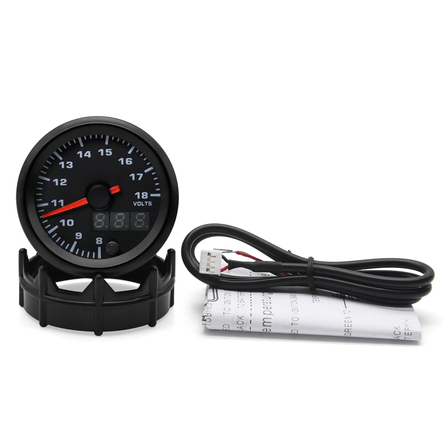2" 52mm 7 Color LED Dual Display Gauge Boost PSI Boost BAR Water / Oil Temp Oil Pressure Voltmeter Air Fuel Ratio EGT Tachometer