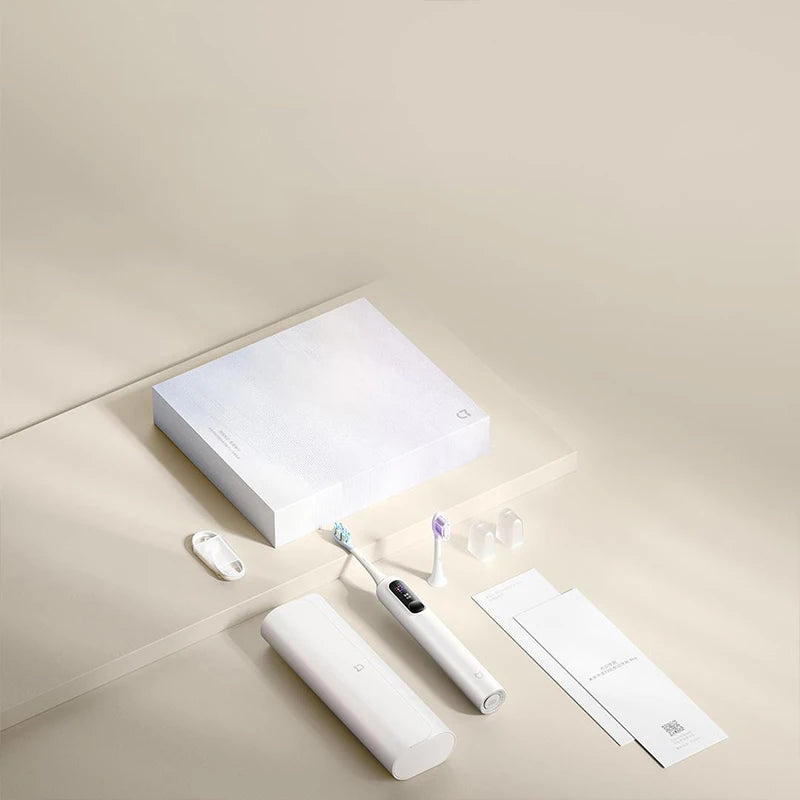 MIJIA Sonic Vibration Electric Toothbrush Pro White Gold Gift Box,Smart 4 Modes,IPX8 Waterproof,LED Screen & Travel Lock