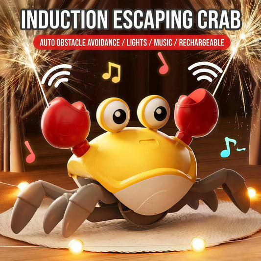 Interactive Escaping Crab Toy Induction Robot Crab Auto Obstacle Avoidance Electronic Pet with Music LED Lights Rechargeable 14+
